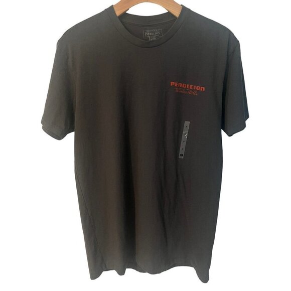 Pendleton Short Sleeve T-Shirt Men's Size Medium Gray 2 Side Graphics Tee NWT - Picture 1 of 10